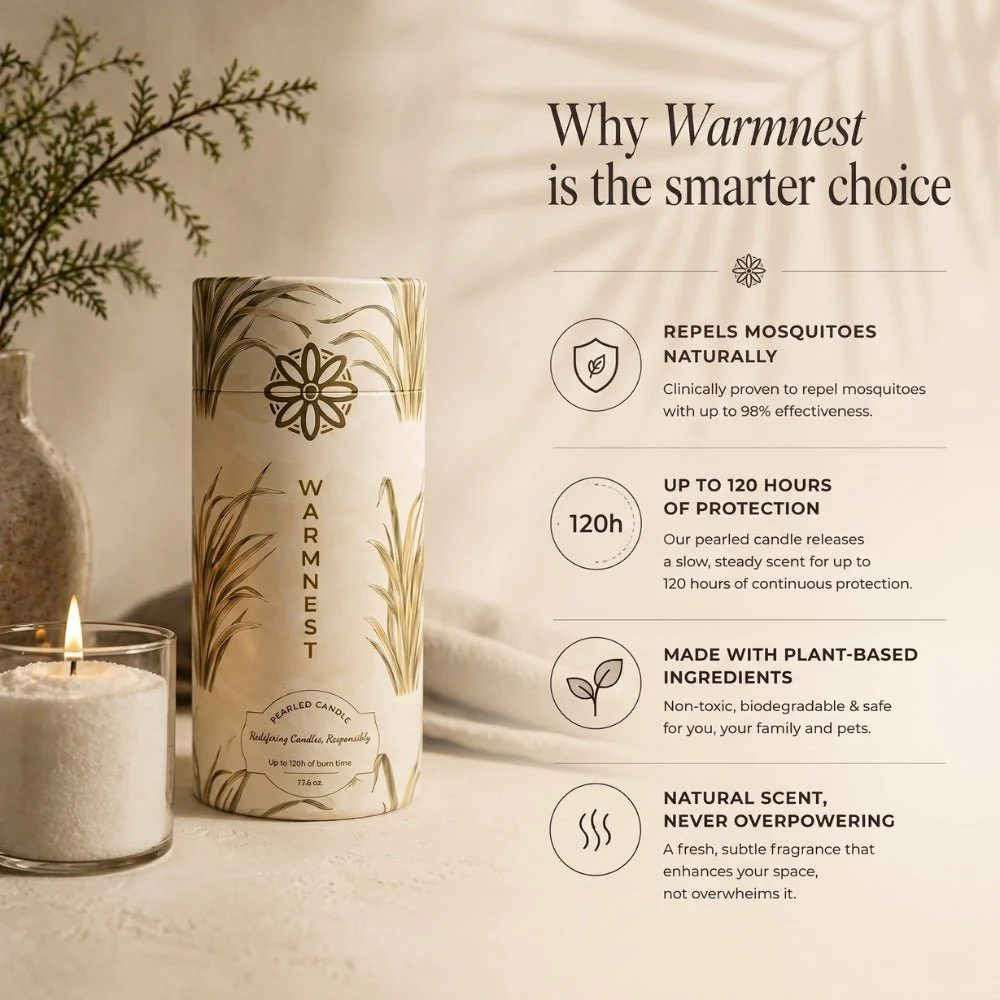 Warmnest® Citronella Pearled Candle — Natural Mosquito Repellent - Image 3