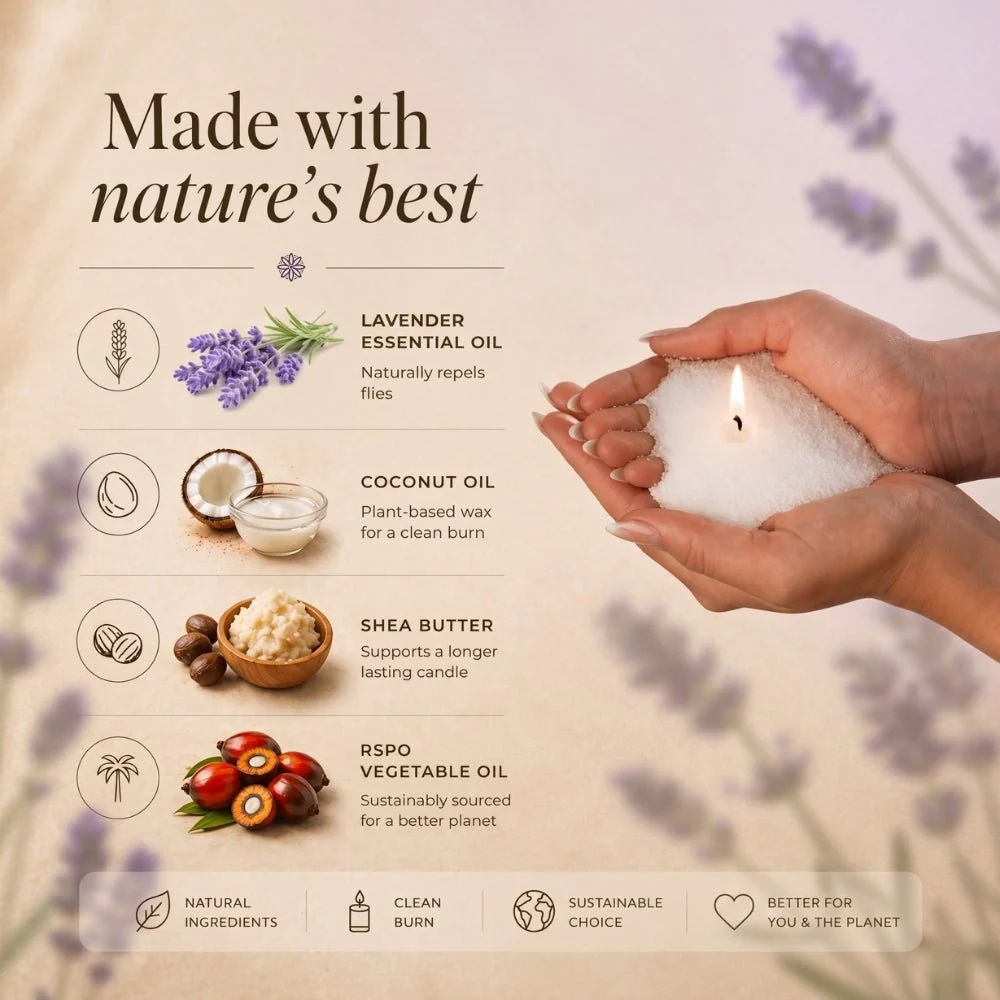 Warmnest® Lavender Pearled Candle — Natural Fly Repellent - Image 4