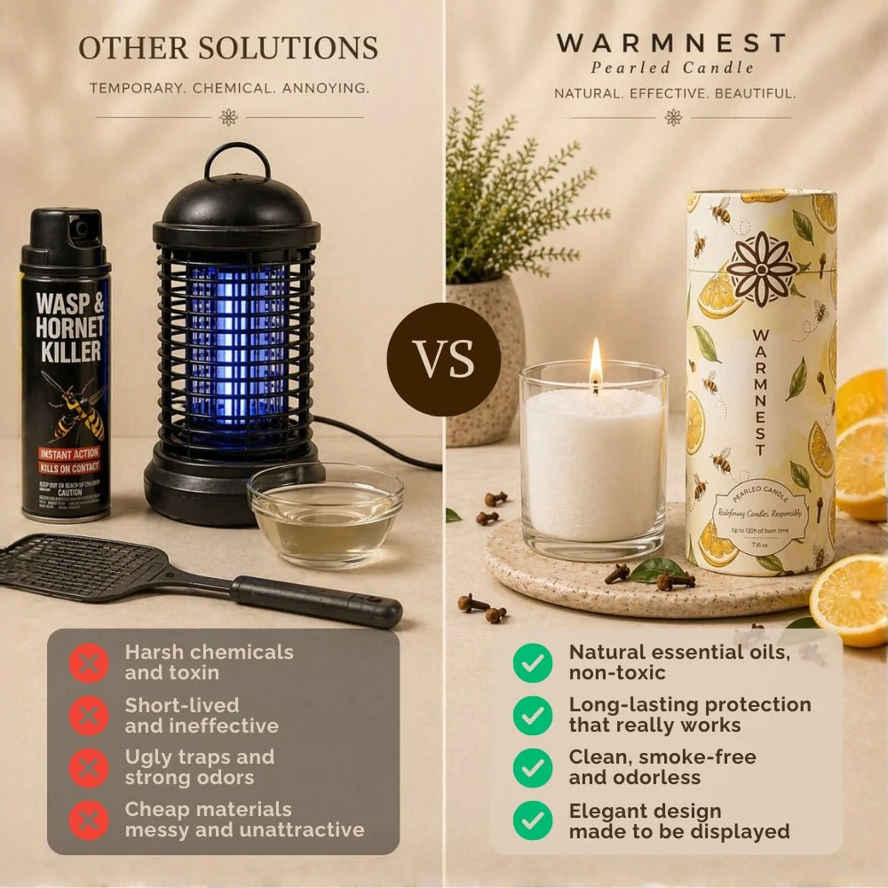 Warmnest® Lemon & Clove Pearled Candle — Natural Wasp Repellent - Image 6
